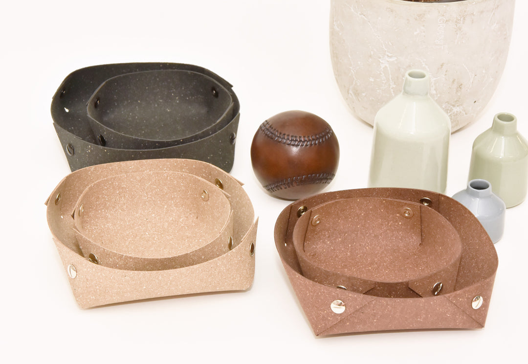 Leather Bowl—x, Beige